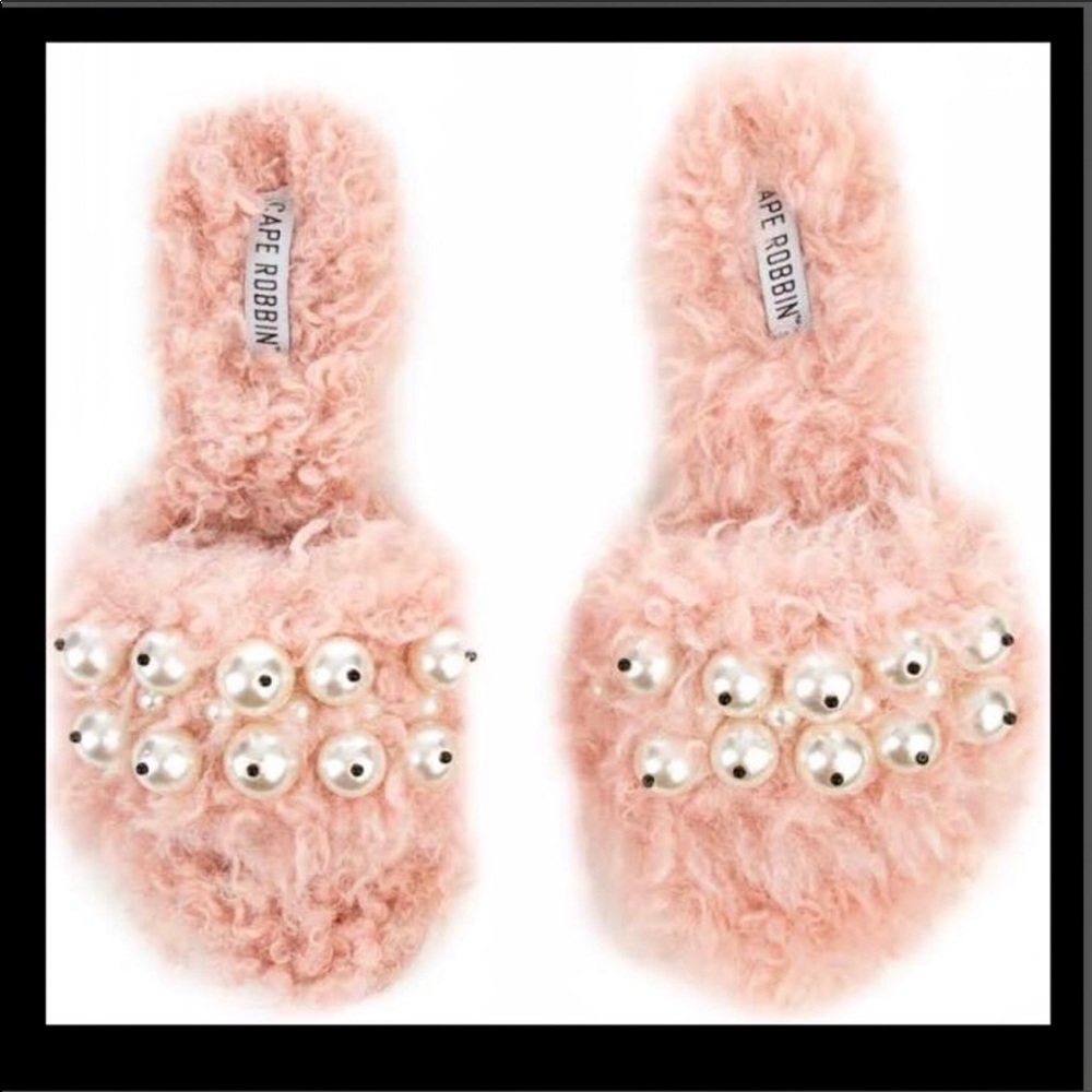 CAPE ROBBIN FURRY MAUVE PEARL SLIDE SANDAL - Picture 2 of 7